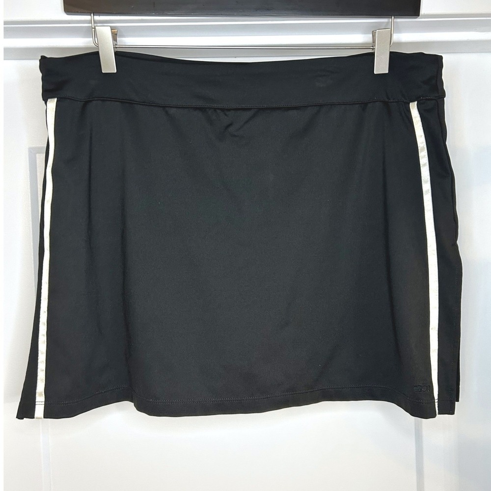 Izod PerformX Cool FX‎ Womens Black Athletic Skort White Stripe Large Pickleball